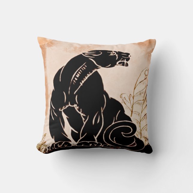 Art Deco Panther Decor Pillow Kudde (Framsida)