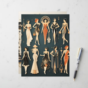 Art Deco Pappersdockor Scrapbookpapper