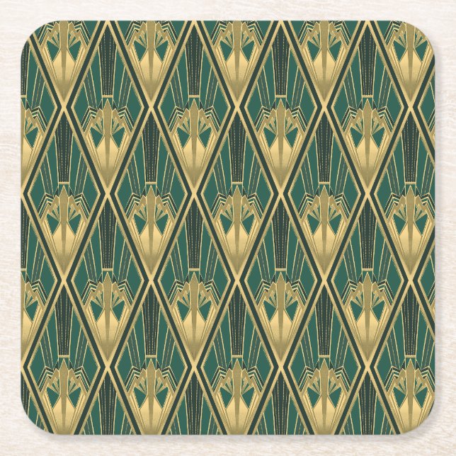 Art Deco Pappra blöjor Underlägg Papper Kvadrat (Framsidan)