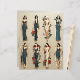 Art Deco-Pappra dockningsbok Papper