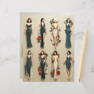 Art Deco-Pappra dockningsbok Papper