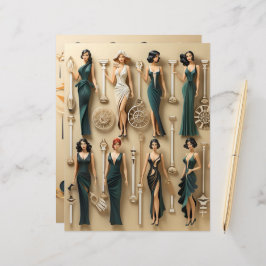 Art Deco-Pappra dockningsbok Papper