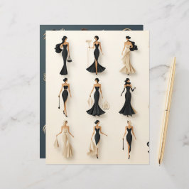 Art Deco-Pappra dockningsbok Papper