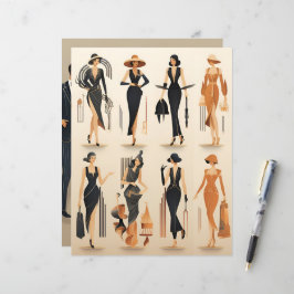 Art Deco-Pappra dockningsbok Papper