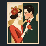 Art Deco-par Poster<br><div class="desc">Underbar poster utformning. Du kommer att kärlek det som andra. Du kan fritt använda den här designen för andra produkter som du gillar eller anpassa och lägga till texten. Följ mig för mer. Tack. Ha en trevlig dag.</div>