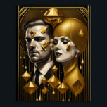 Art Deco-par Poster<br><div class="desc">Underbar poster utformning. Du kommer att kärlek det som andra. Du kan fritt använda den här designen för andra produkter som du gillar eller anpassa och lägga till texten. Följ mig för mer. Tack. Ha en trevlig dag.</div>