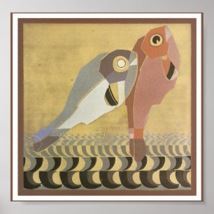 Art déco parar av fisk poster