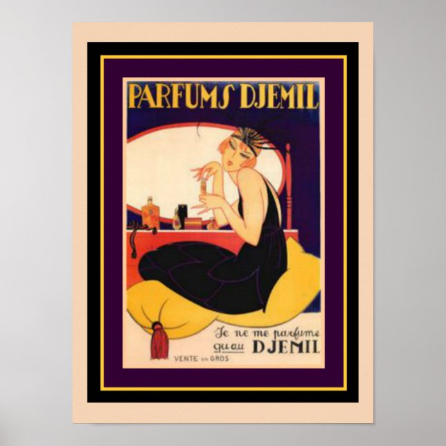 Art Deco Parfums Djemil 12 x 16 Poster (Framsidan)