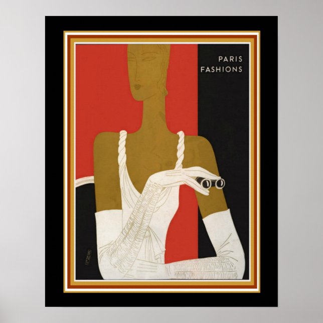 Art Deco Paris Mode Print Ca. 1931 Poster (Framsidan)