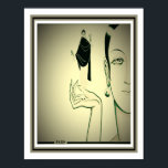 Art Deco Paris Mode Print Poster<br><div class="desc">Unik,  öga-fångst,  1930:s Art Deco Paris Mode Print.</div>