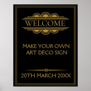 Art Deco Party BRÖLLOP SKAPAR ditt eget SIGN Poster
