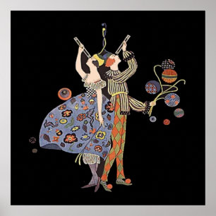 Art Deco Party Guests Firande Poster