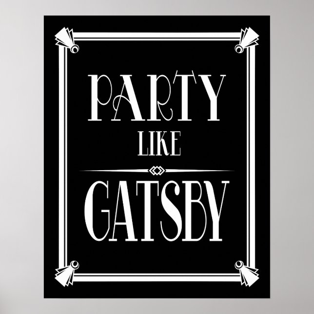Art Deco PARTY LIKSOM GATSBY-utskrift Poster (Framsidan)