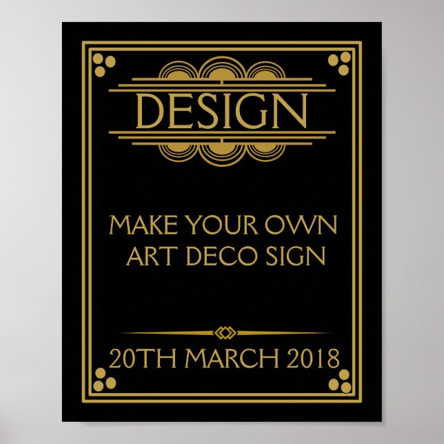 Art Deco Party WEDDING CREATE your own SIGN Poster (Framsidan)