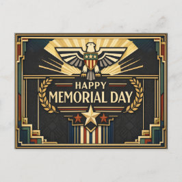 Art Deco Patriotic Memorial Day  Helg Vykort
