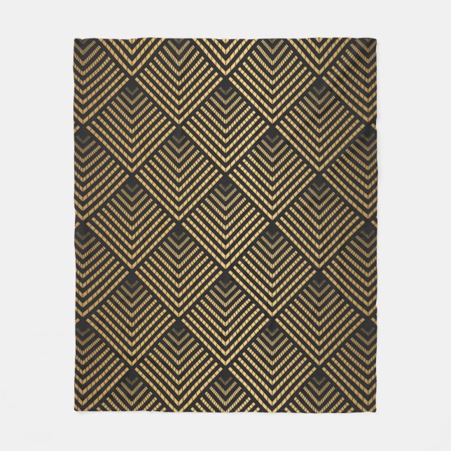 Art Deco Pattern. Seamless black and gold backgrou Fleecefilt (Framsidan)
