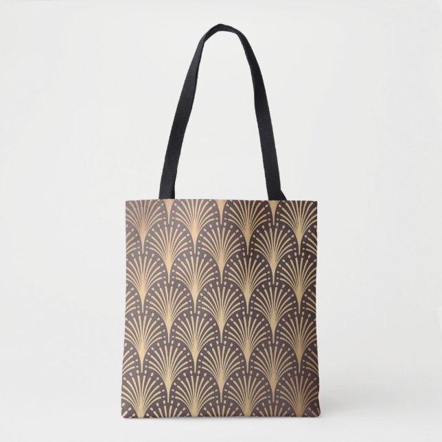 Art Deco Pattern. Seamless golden background. Mini Tygkasse (Framsida)