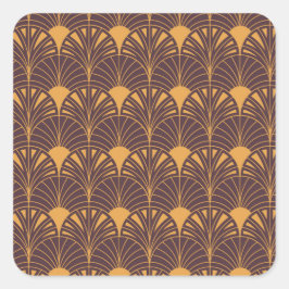 Art Deco pattern with fan-shaped motifs  Fyrkantigt Klistermärke