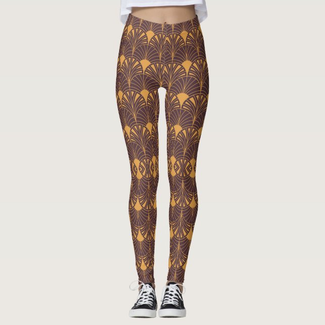 Art Deco pattern with fan-shaped motifs  Leggings (Framsida)