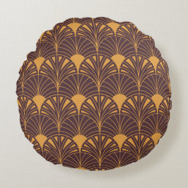Art Deco pattern with fan-shaped motifs  Rund Kudde