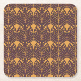 Art Deco pattern with fan-shaped motifs  Underlägg Papper Kvadrat