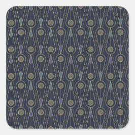 Art Deco pattern with geometric shapes in gold Fyrkantigt Klistermärke