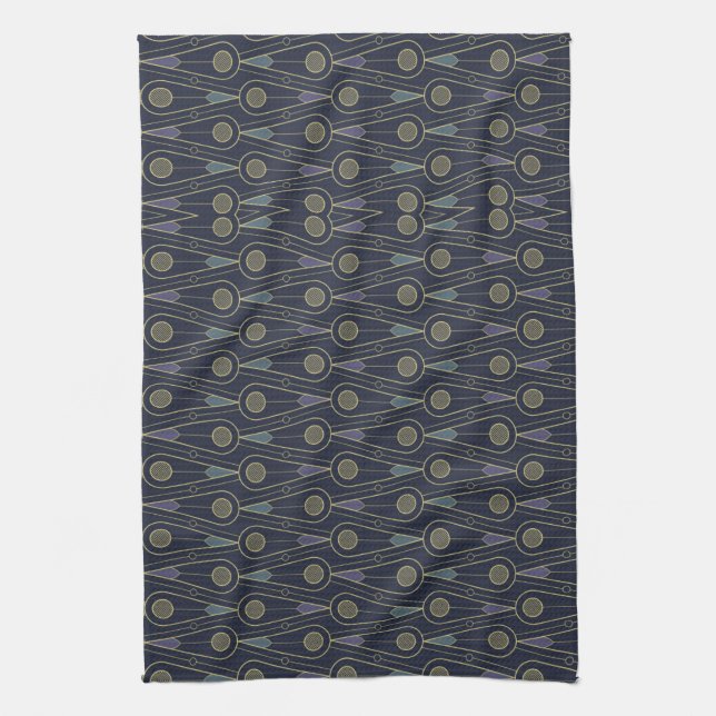 Art Deco pattern with geometric shapes in gold Kökshandduk (Vertikal)