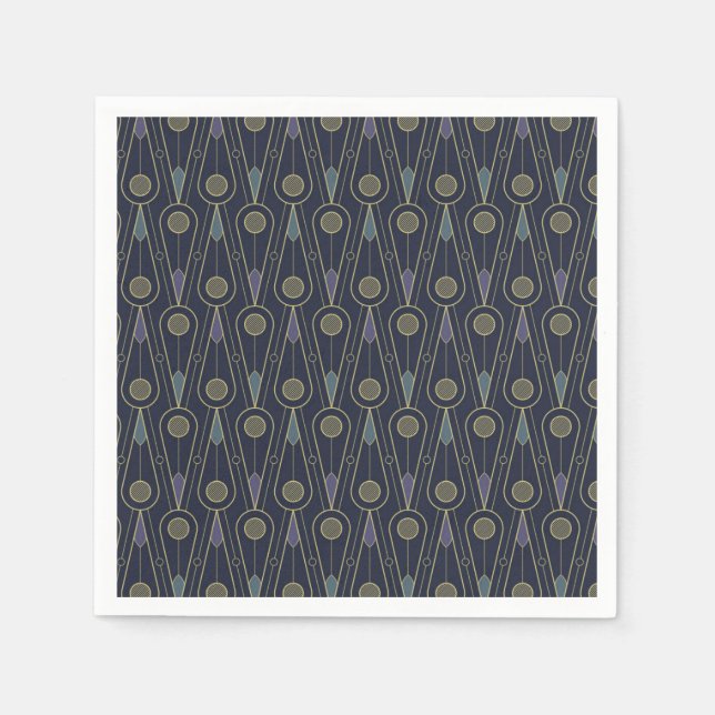 Art Deco pattern with geometric shapes in gold Pappersservett (Framsidan)