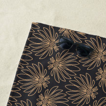 Art Deco pattern with gold floral motifs 