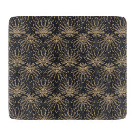 Art Deco pattern with gold floral motifs 