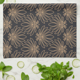 Art Deco pattern with gold floral motifs  Kökshandduk