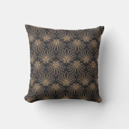 Art Deco pattern with gold floral motifs  Kudde