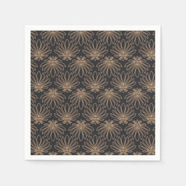 Art Deco pattern with gold floral motifs  Pappersservett