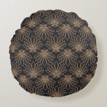 Art Deco pattern with gold floral motifs 