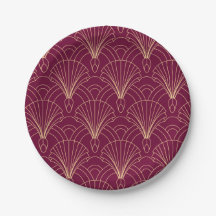 Art Deco pattern with gold geometric fan motifs 