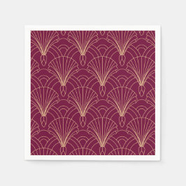 Art Deco pattern with gold geometric fan motifs  Pappersservett