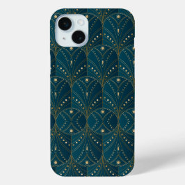 Art Deco pattern with gold geometric shapes