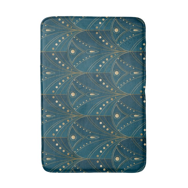 Art Deco pattern with gold geometric shapes Badrumsmatta (Framsidan (Vertikal))