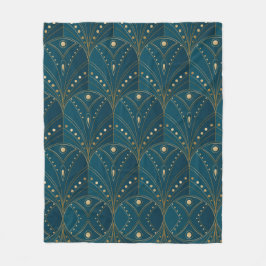 Art Deco pattern with gold geometric shapes Fleecefilt