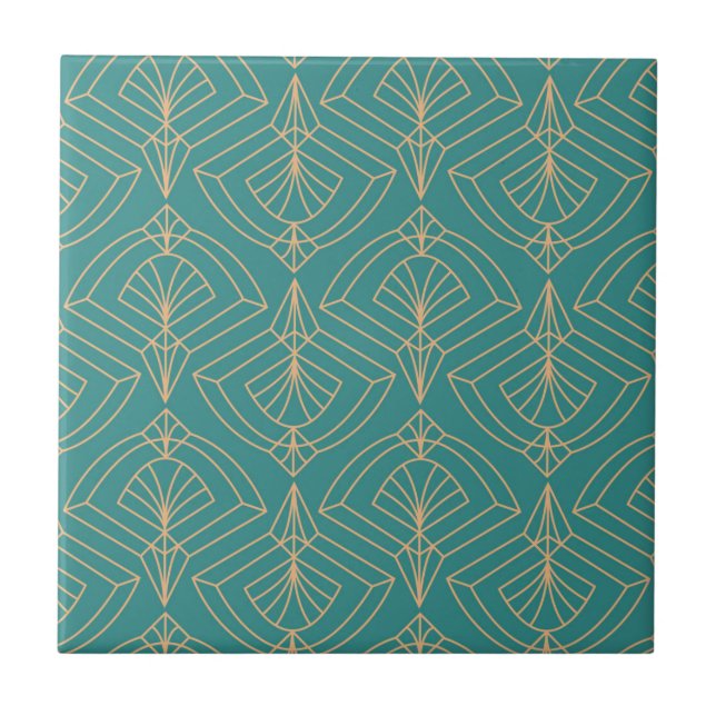 Art Deco pattern with gold geometric shapes  Kakelplatta (Framsidan)