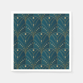 Art Deco pattern with gold geometric shapes Pappersservett