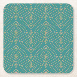 Art Deco pattern with gold geometric shapes  Underlägg Papper Kvadrat