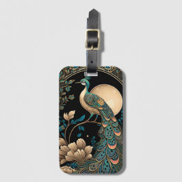 Art Deco Peacock Bagagebricka