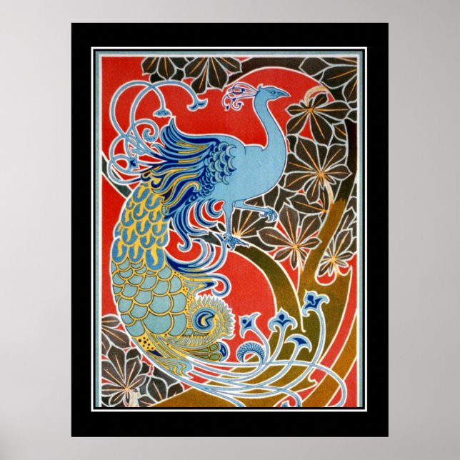 Art Deco Peacock Vintage Poster (Framsidan)