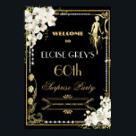 Art Deco Pearls White Blommigt Gatsby 20:s välkoms Poster<br><div class="desc">Anpassa den här vintage Art deco-blommigten Underbar Gatsby roving 20s Temavälkomstskylt enkelt och snabbt, tryck helt enkelt på anpassningsknappen för att ytterligare ordna om och formatera stil och placera texten. Med chic art deco ram, elfenbensvit orkidé och lily blommigt, mousserande pärlor och svart och guld färg. Finns även i ett...</div>