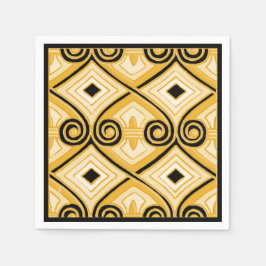 Art Deco Persia (Gult och svart) Pappersservett