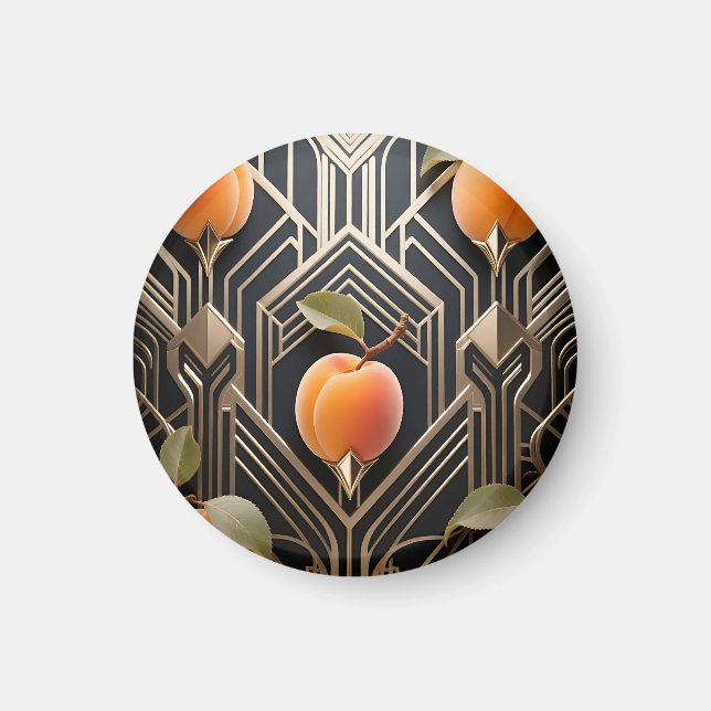 Art Deco-persikofönster Magnet (Framsidan)