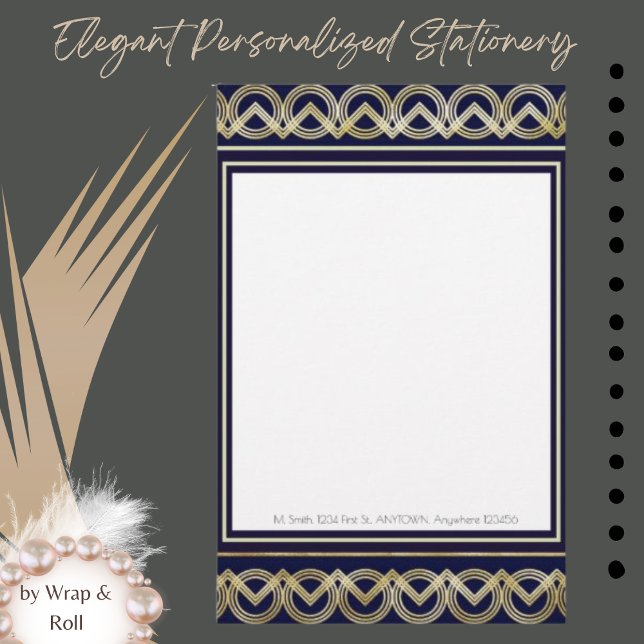 Art Deco Personalized Stationery Brevpapper (Skapare uppladdad)