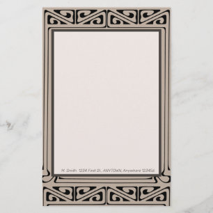 Art Deco Personlig Black, Brown, Cream