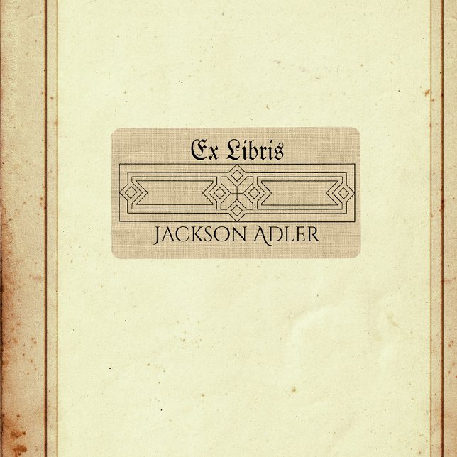 Art Deco-Personlig Ex Libris Bok Adressetikett (Skapare uppladdad)